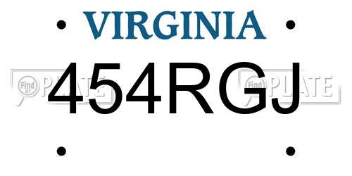 454RGJ Virginia License Plate