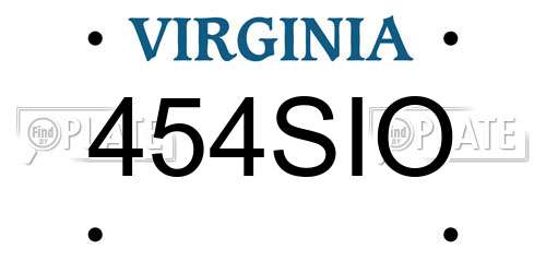 454SIO Virginia License Plate