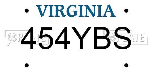 454YBS Virginia License Plate