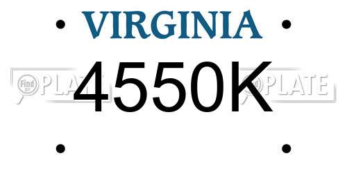 4550K Virginia License Plate