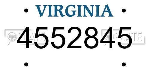 4552845 Virginia License Plate
