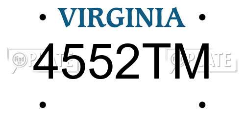4552TM Virginia License Plate