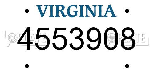 4553908 Virginia License Plate