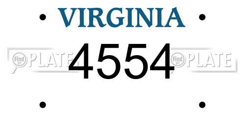 4554 Virginia License Plate