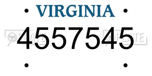 4557545 Virginia License Plate
