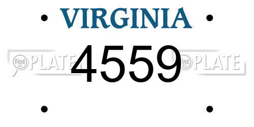 4559 Virginia License Plate