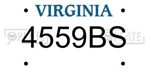 4559BS Virginia License Plate