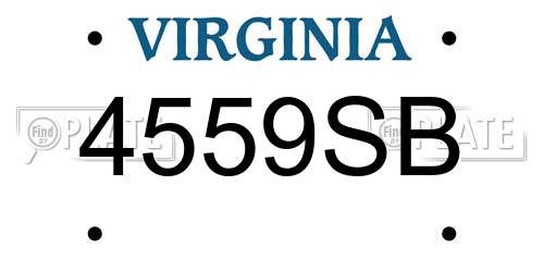4559SB Virginia License Plate