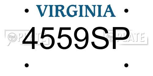 4559SP Virginia License Plate