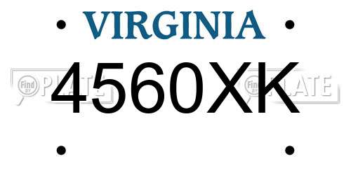 4560XK Virginia License Plate