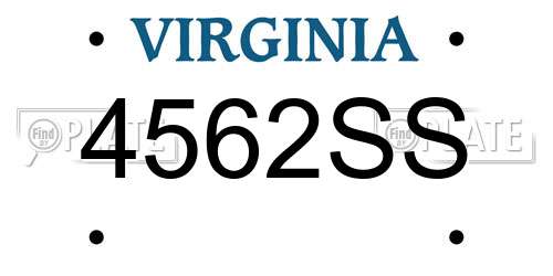 4562SS Virginia License Plate