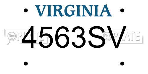 4563SV Virginia License Plate