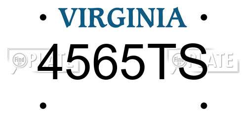 4565TS Virginia License Plate