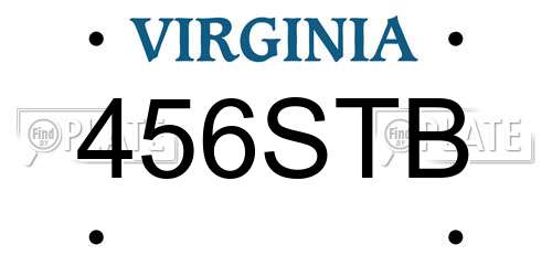 456STB Virginia License Plate