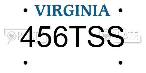 456TSS Virginia License Plate