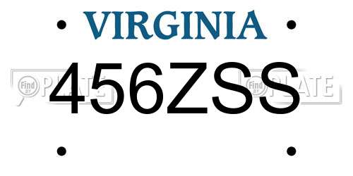 456ZSS Virginia License Plate