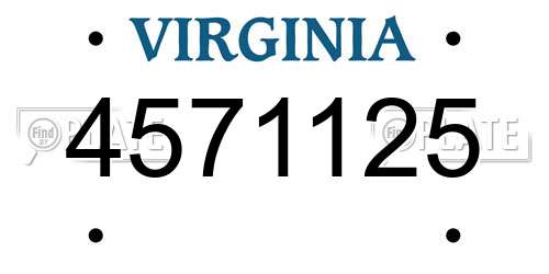 4571125 Virginia License Plate