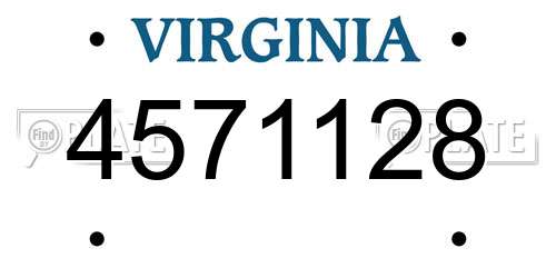 4571128 Virginia License Plate