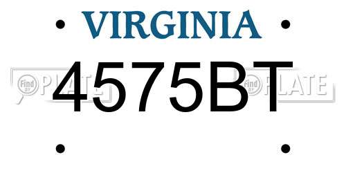 4575BT Virginia License Plate