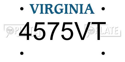 4575VT Virginia License Plate