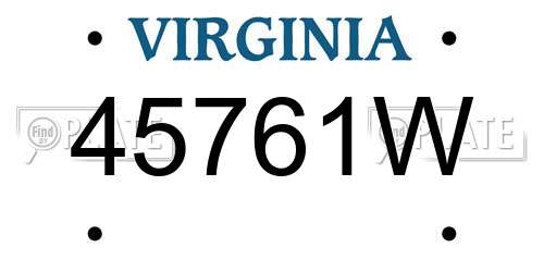 45761W Virginia License Plate