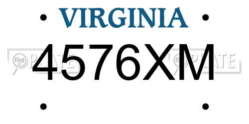 4576XM Virginia License Plate