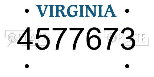 4577673 Virginia License Plate