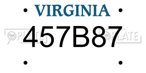 457B87 Virginia License Plate