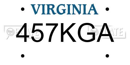 457KGA Virginia License Plate