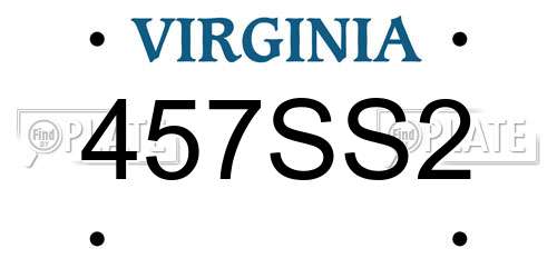 457SS2 Virginia License Plate