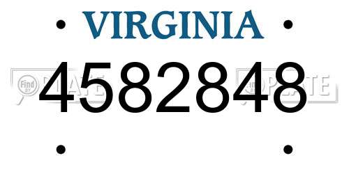 4582848 Virginia License Plate