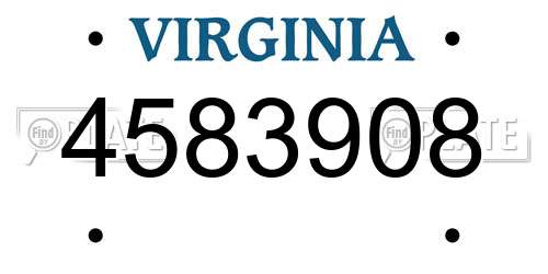 4583908 Virginia License Plate