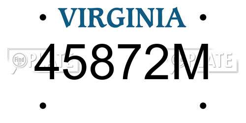 45872M Virginia License Plate