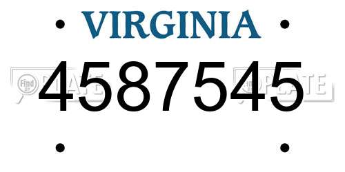 4587545 Virginia License Plate