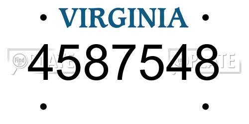 4587548 Virginia License Plate