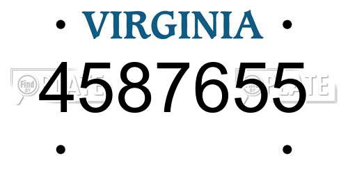 4587655 Virginia License Plate