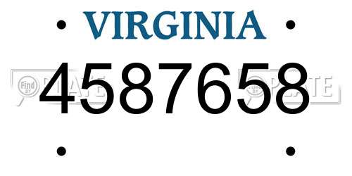 4587658 Virginia License Plate