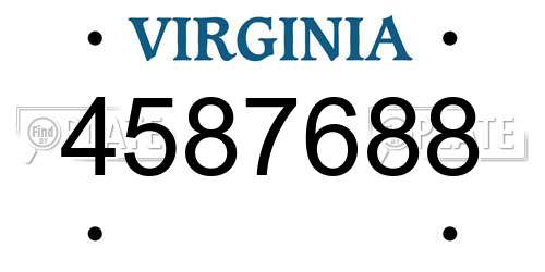 4587688 Virginia License Plate