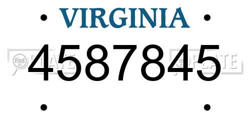 4587845 Virginia License Plate