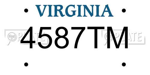 4587TM Virginia License Plate