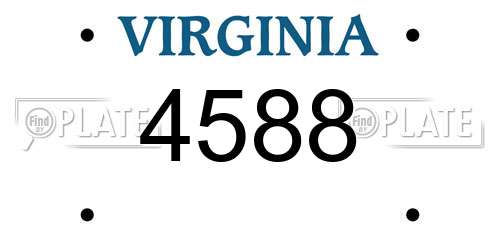 4588 Virginia License Plate