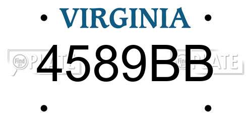 4589BB Virginia License Plate
