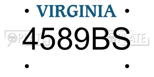 4589BS Virginia License Plate