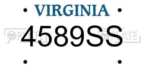 4589SS Virginia License Plate