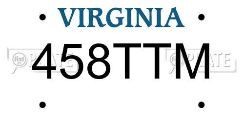 458TTM Virginia License Plate