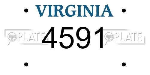 4591 Virginia License Plate