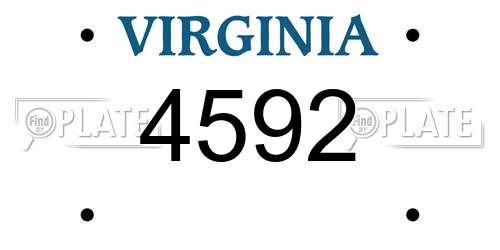 4592 Virginia License Plate