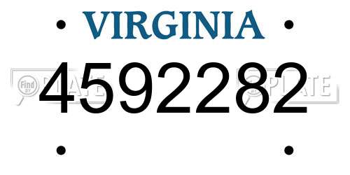4592282 Virginia License Plate