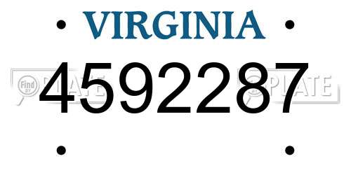 4592287 Virginia License Plate