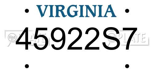 45922S7 Virginia License Plate